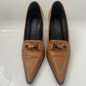 DONALD J. PLINER Italian Leather "Rapid" Tan/Camel Pump Heel Shoes 7